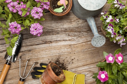 Garden landscaping project in Mitcham with paving and planting